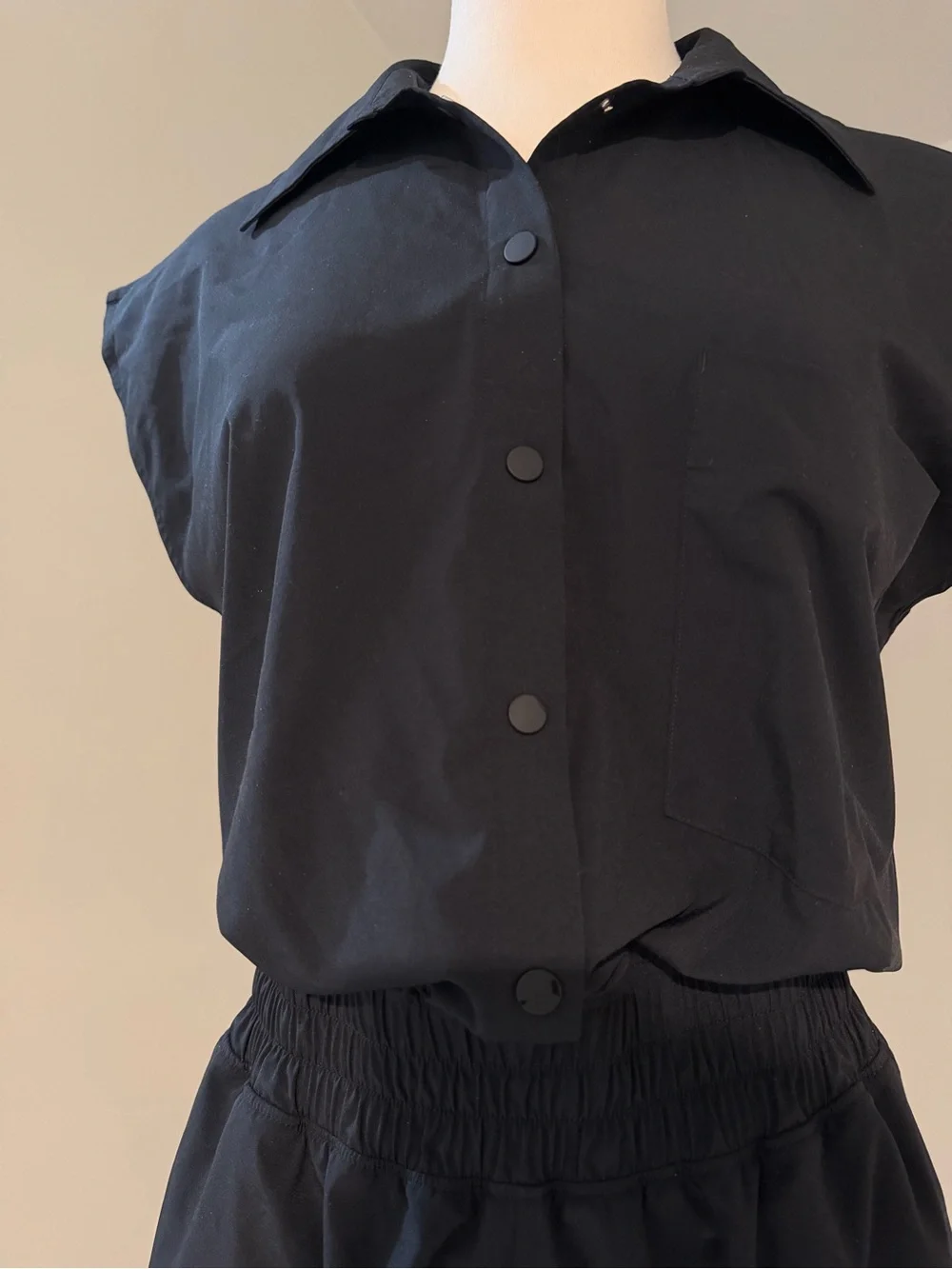YPB Athleisure Romper - Black, Athletic, Button Snap, Neutral, Sporty - Picture 2 of 5